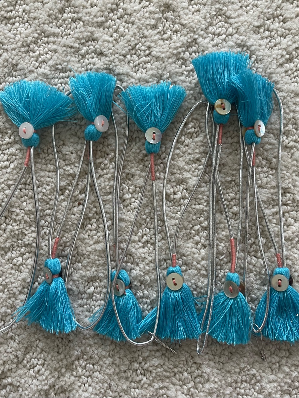 Johnny Was Turquoise Tassels- set of 10